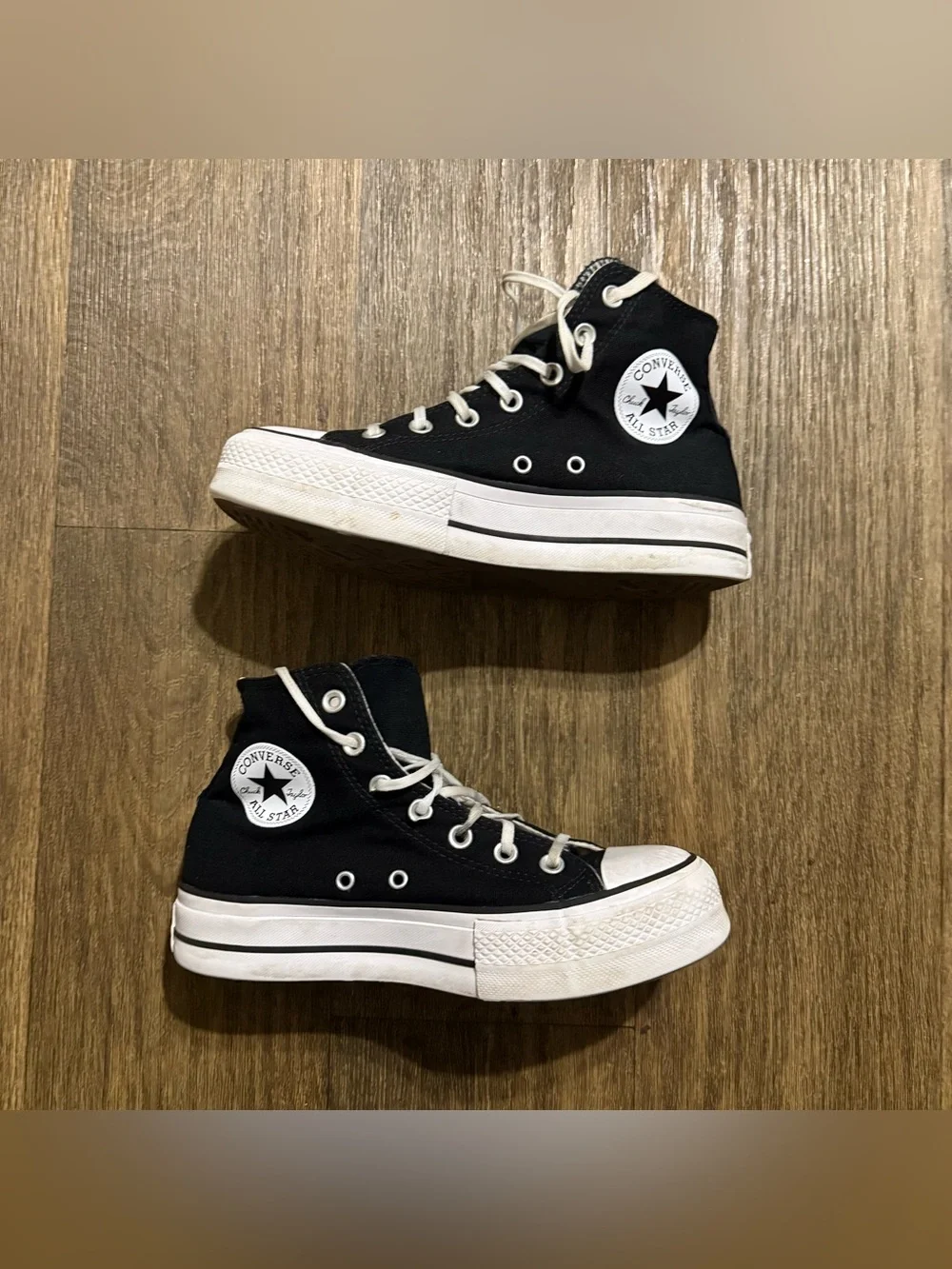 Converse White Canvas High-Top Platform Size 8 Women